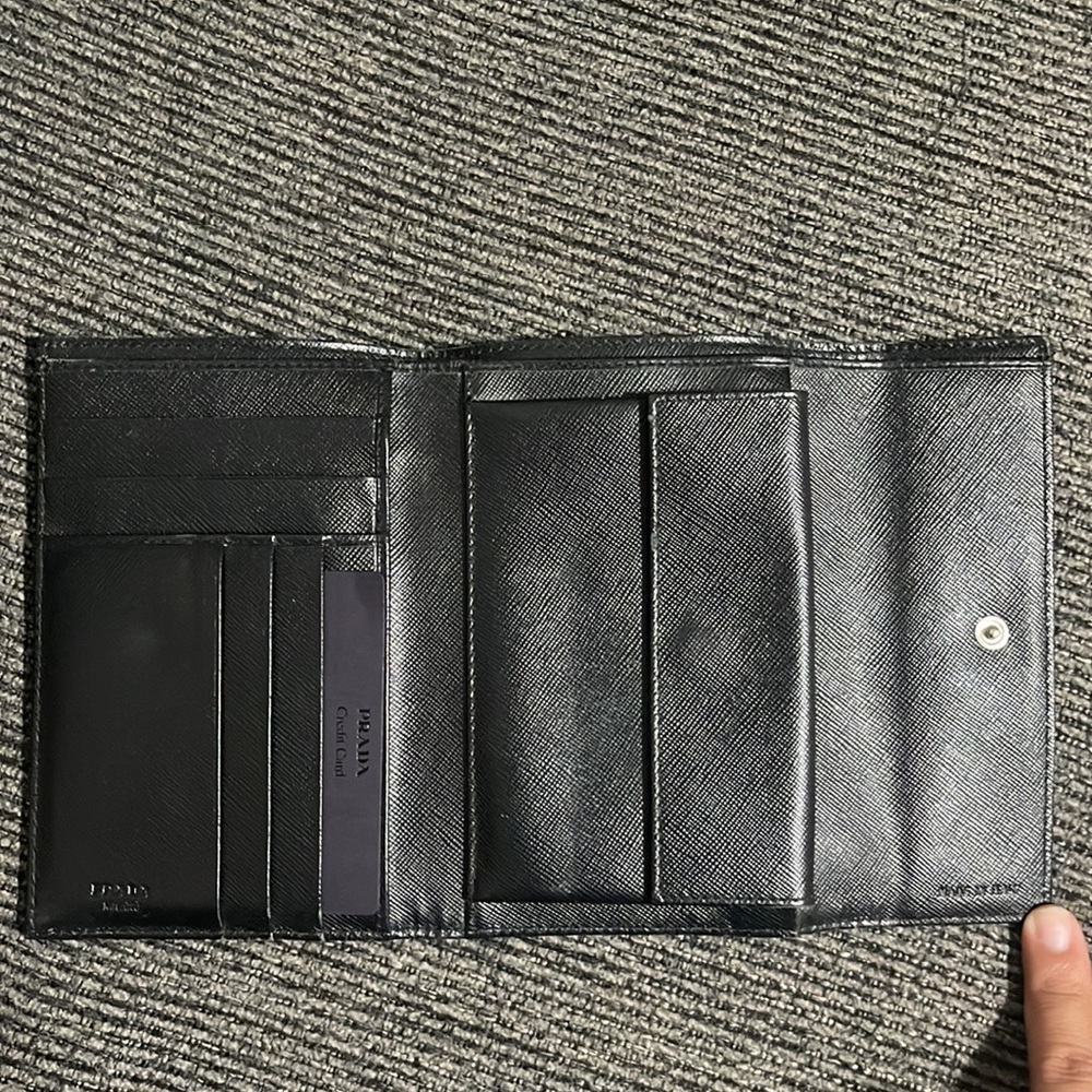 Authentic PRADA Tessuto Black Nylon Trifold Wallet - Picture 3 of 6